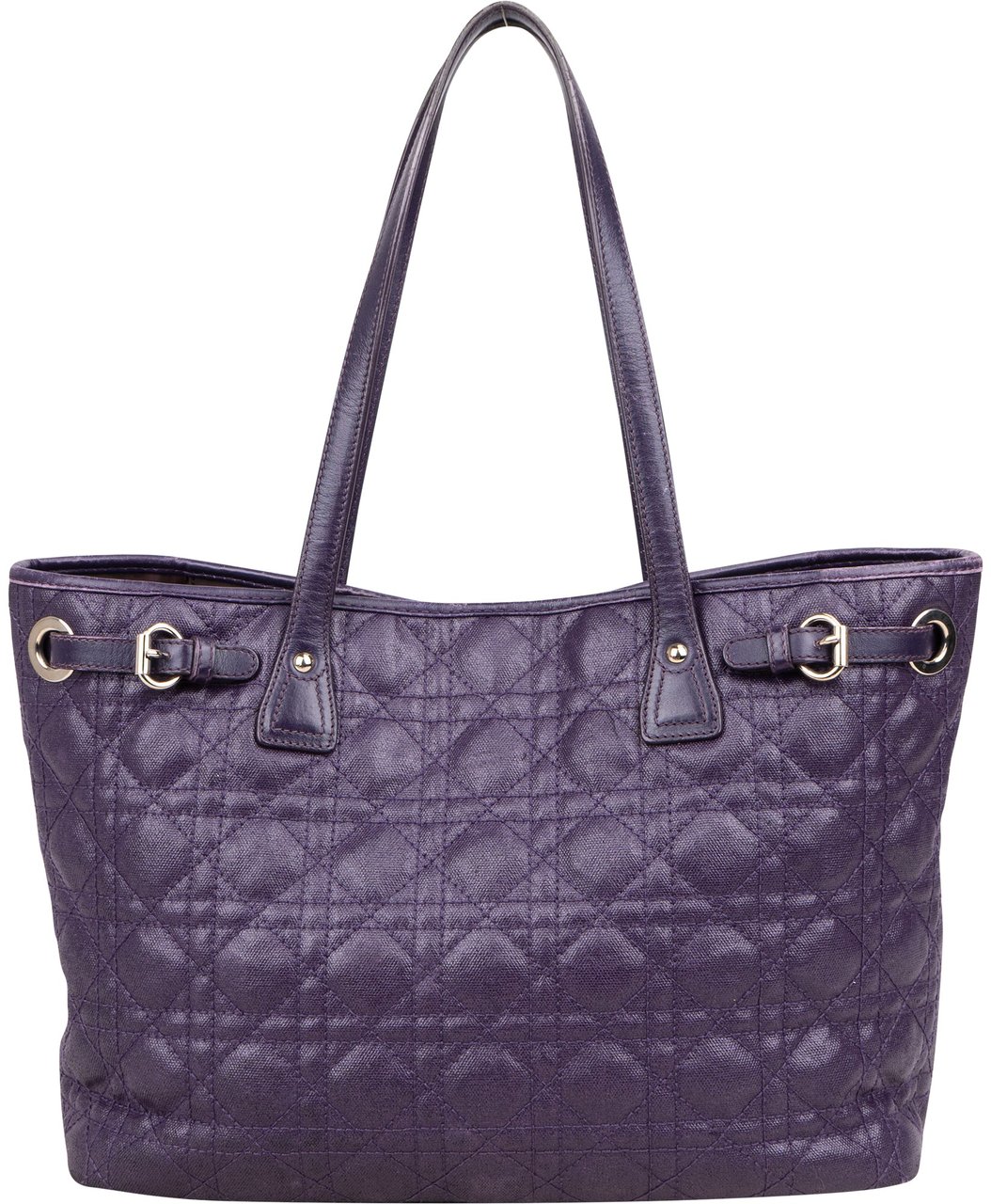 Dior Christian Dior Quilted Coated Lady Dior Shopper Handbag Paars