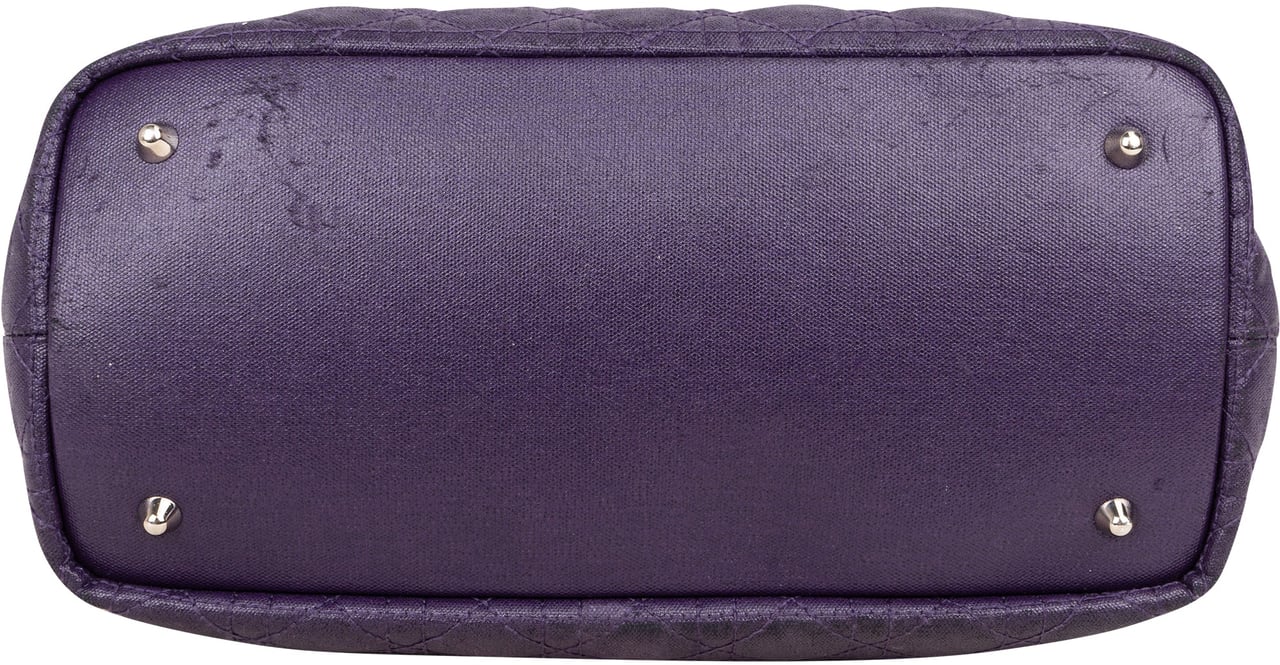 Dior Christian Dior Quilted Coated Lady Dior Shopper Handbag Paars