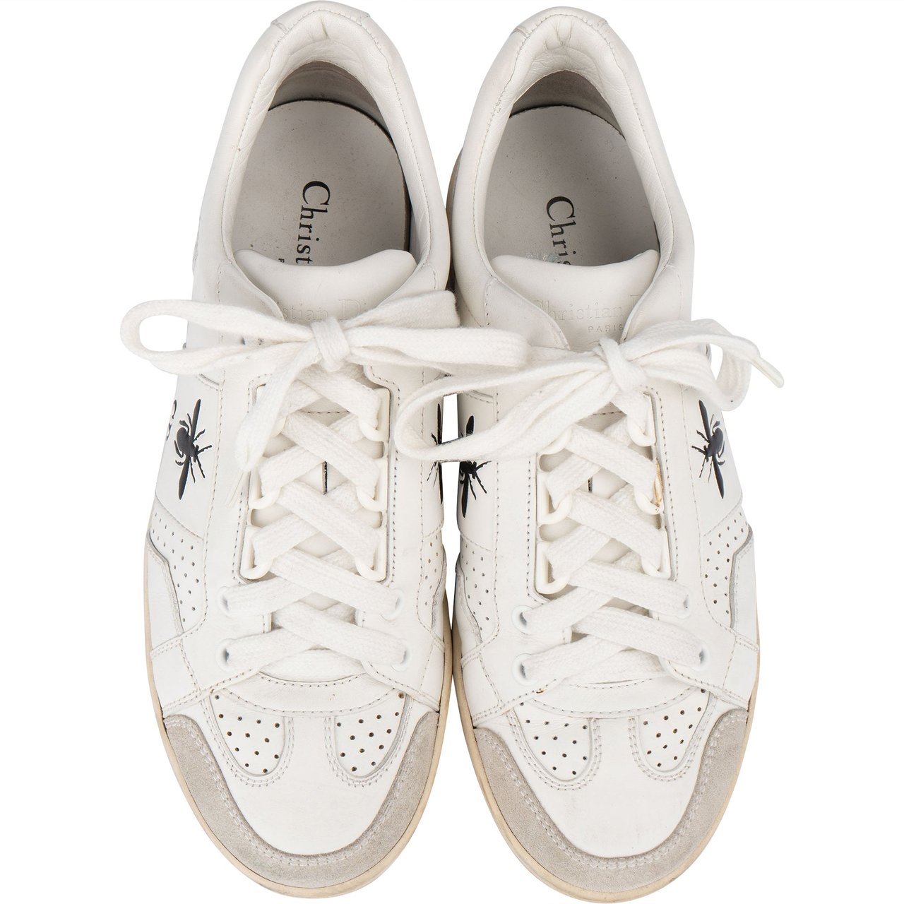 Dior Christian Dior White Leather Bee Sneaker (35) Wit