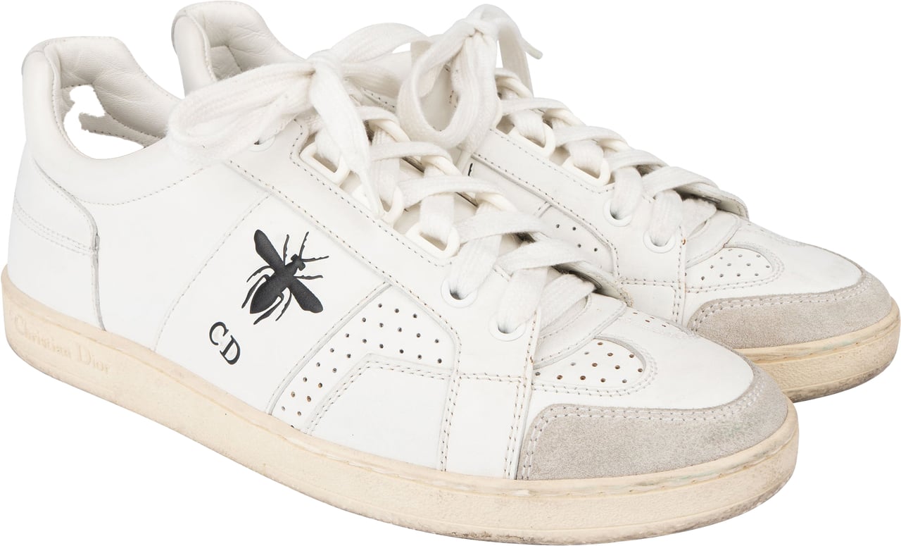 Dior Christian Dior White Leather Bee Sneaker (35) Wit