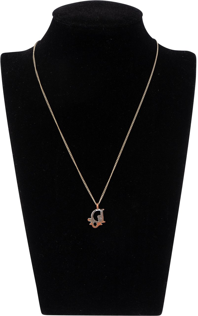 Dior Christian Dior Silver Tone Necklace Zilver