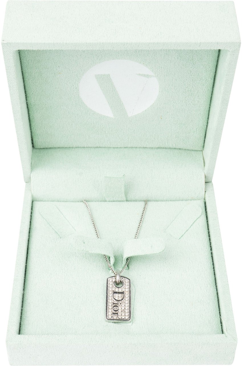 Dior Christian Dior Crystal Dog Tag Necklace Divers