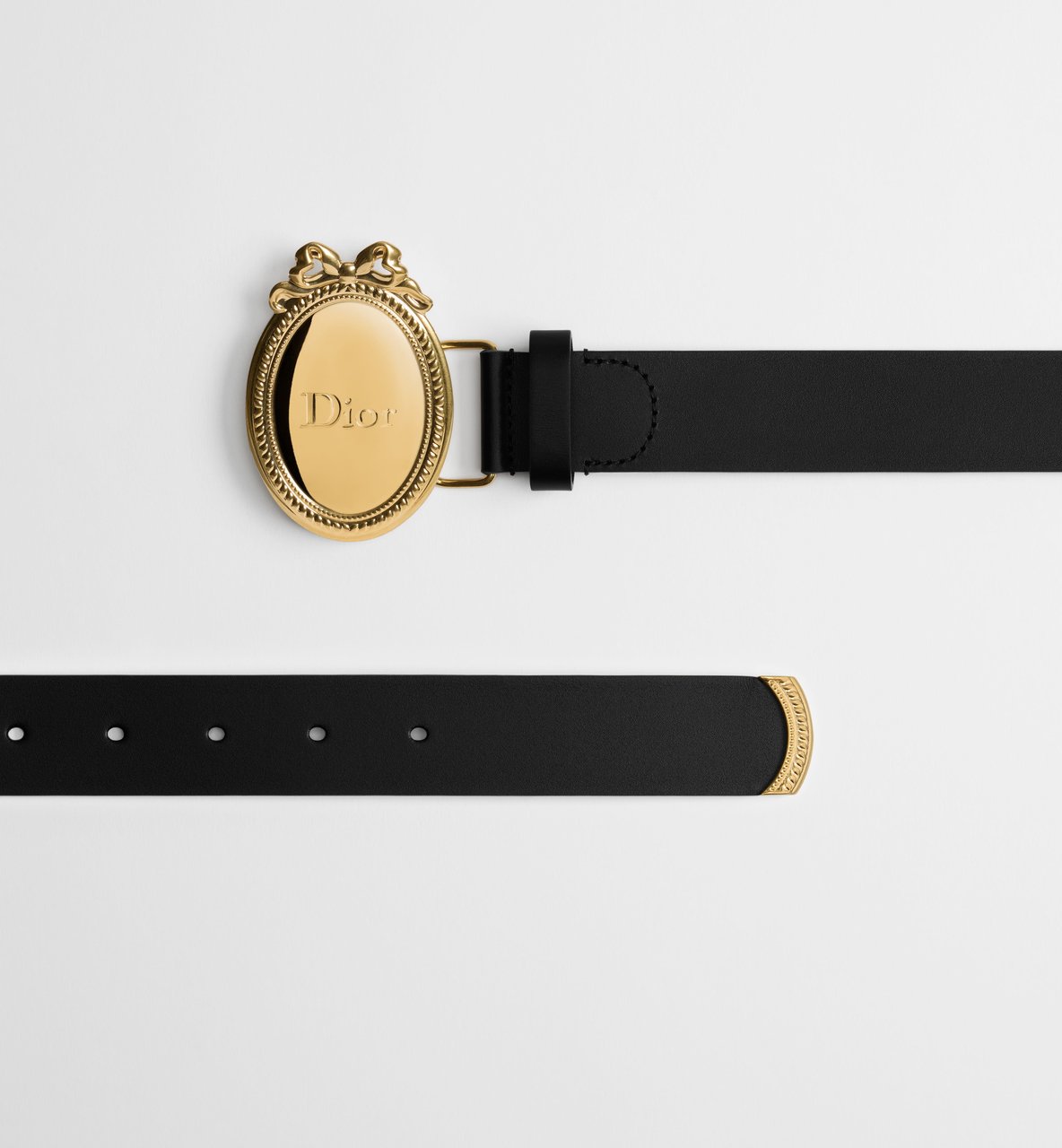 Dior Plaque Black Oval Buckle Belt Rood