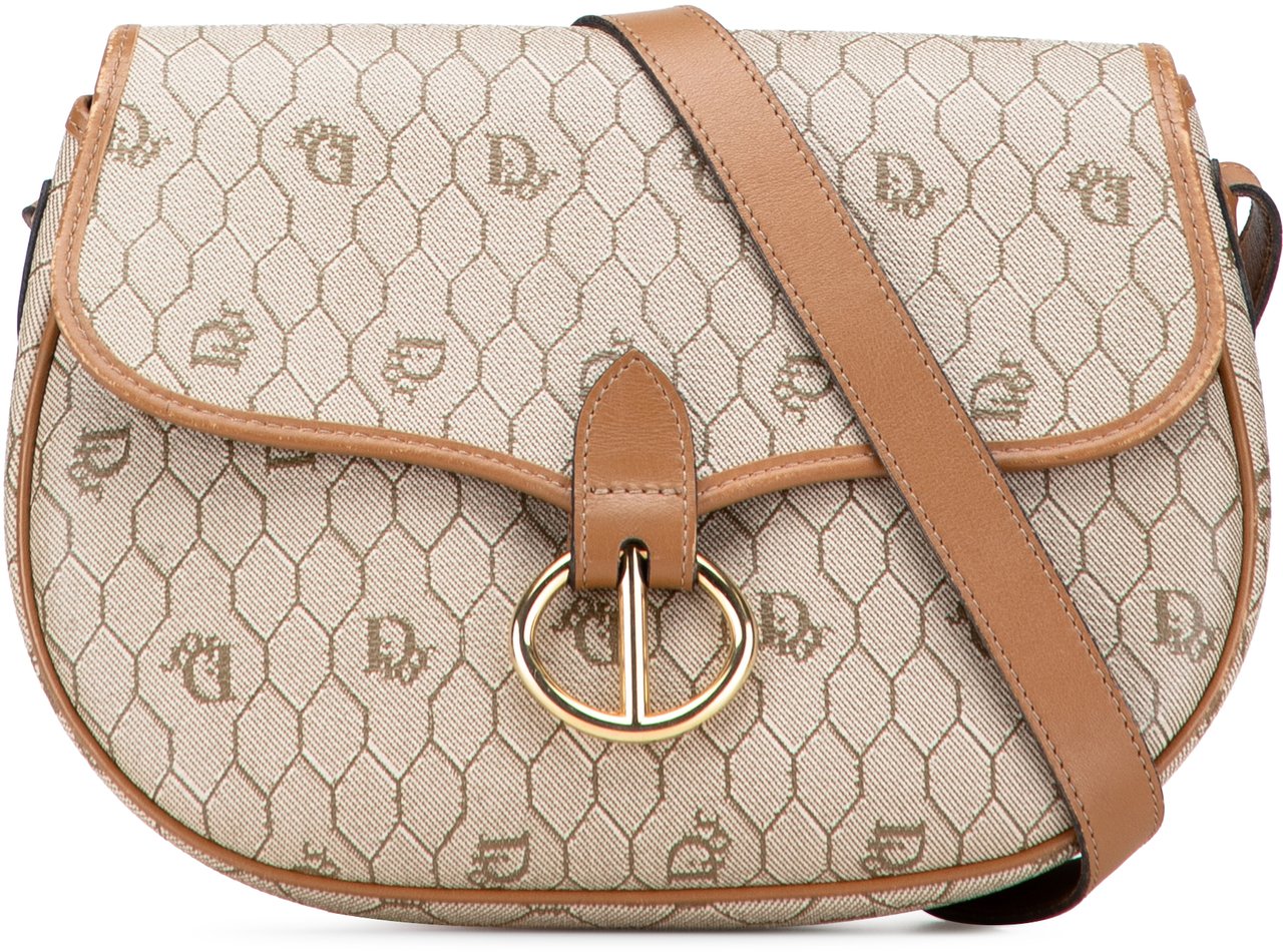 Dior Honeycomb Coated Canvas Crossbody Bruin