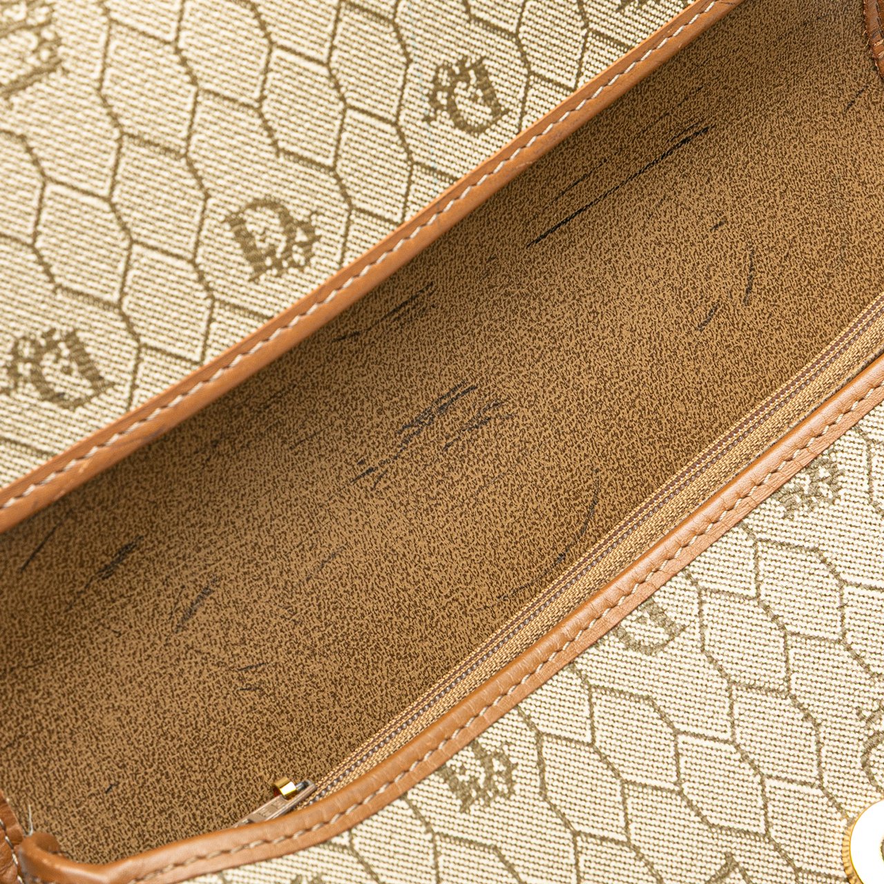 Dior Honeycomb Coated Canvas Crossbody Bruin