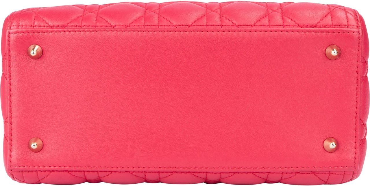 Dior Christian Dior Quilted Leather Lady Dior Handbag Rood