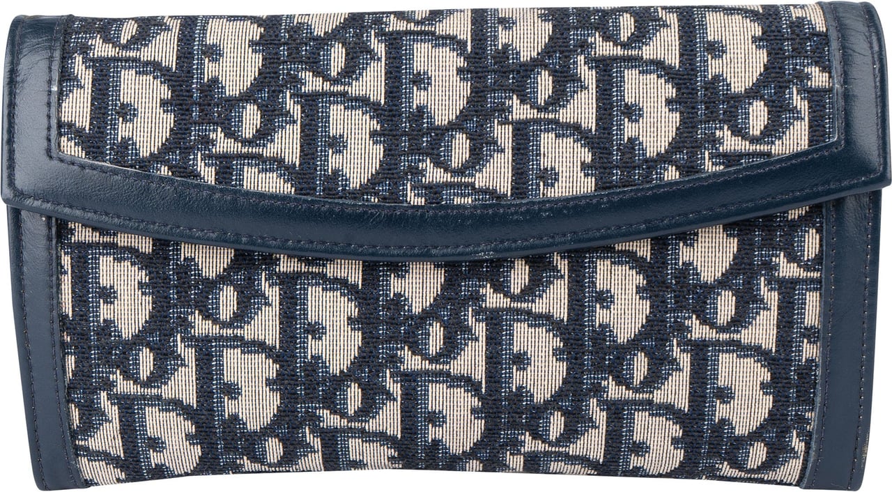 Dior Christian Dior Trotter Monogram Clutch Blauw