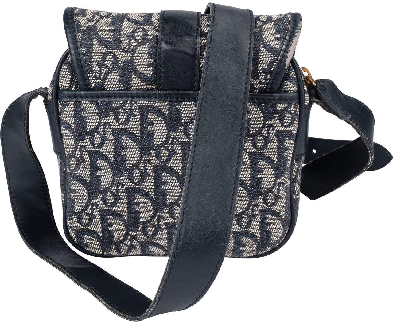 Dior Christian Dior Trotter Monogram Crossbody Bag Blauw