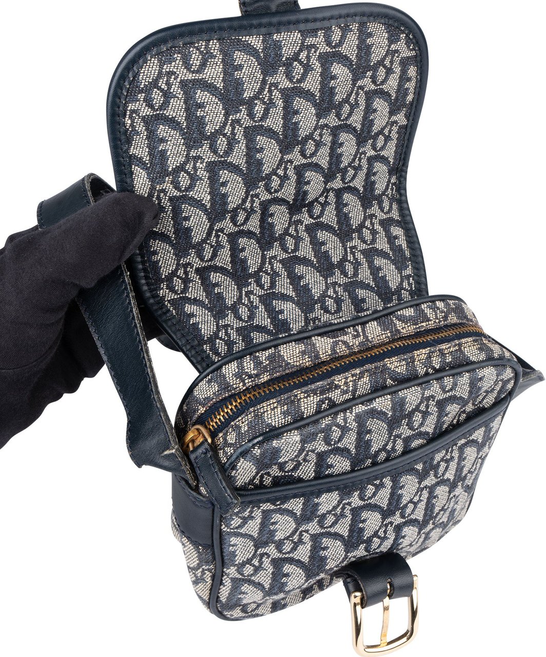 Dior Christian Dior Trotter Monogram Crossbody Bag Blauw