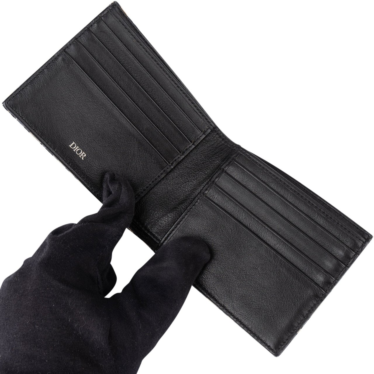 Dior Christian Dior Trotter Monogram Wallet Zwart