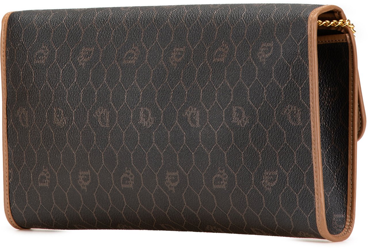 Dior Honeycomb Coated Canvas Chain Shoulder Bag Zwart