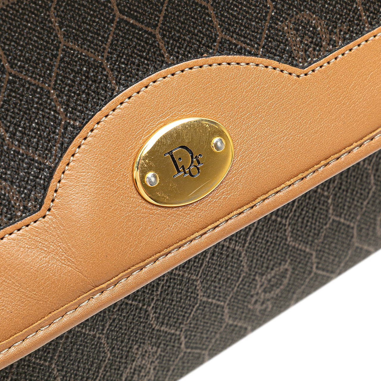 Dior Honeycomb Coated Canvas Chain Shoulder Bag Zwart