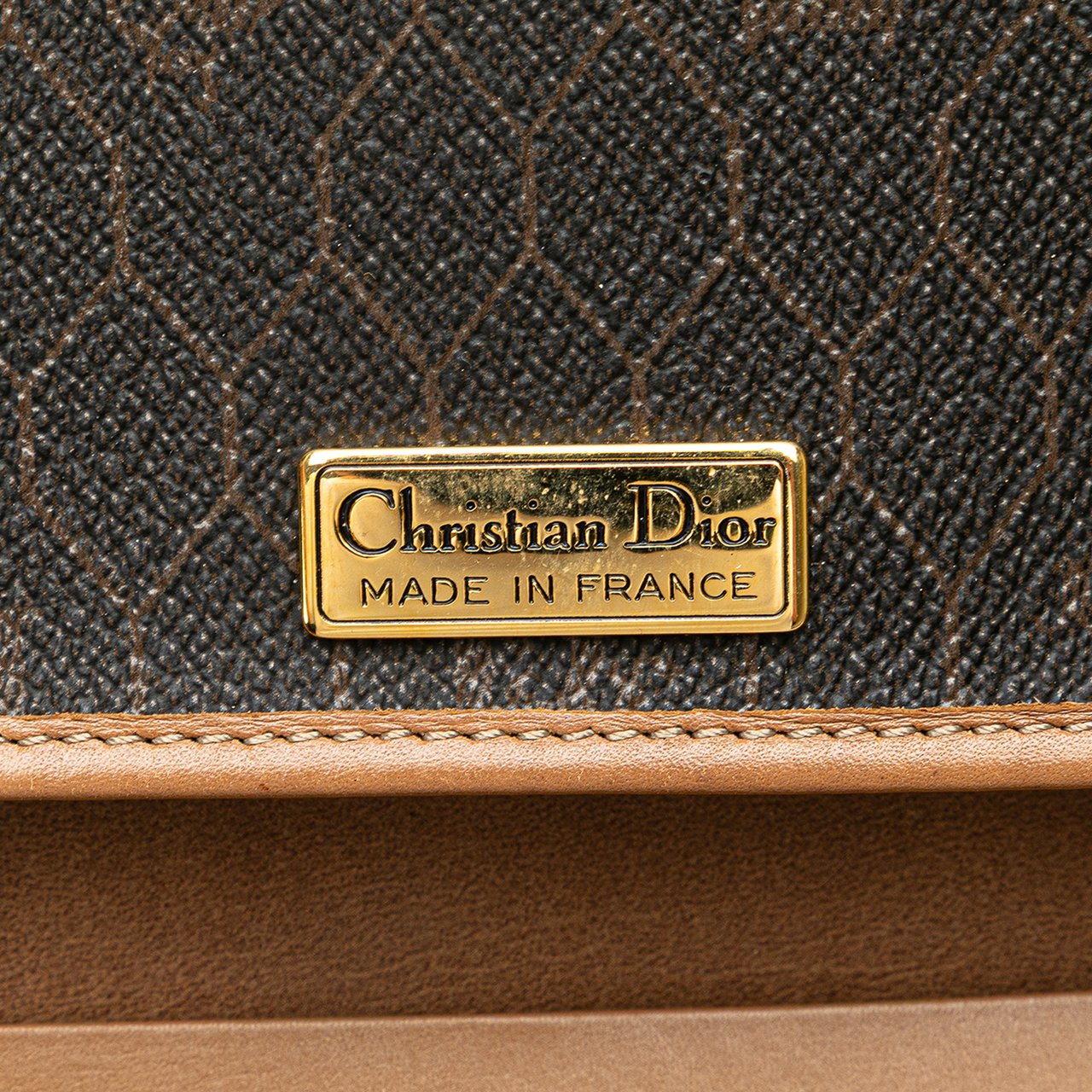 Dior Honeycomb Coated Canvas Chain Shoulder Bag Zwart