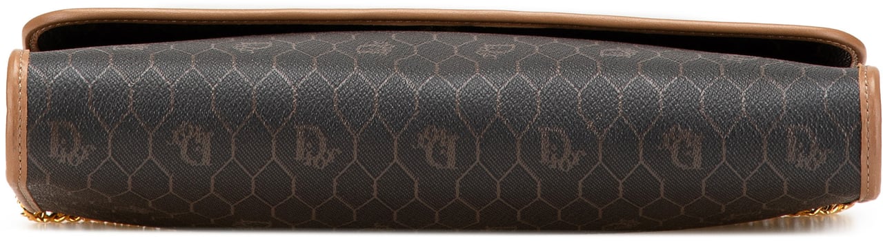 Dior Honeycomb Coated Canvas Chain Shoulder Bag Zwart