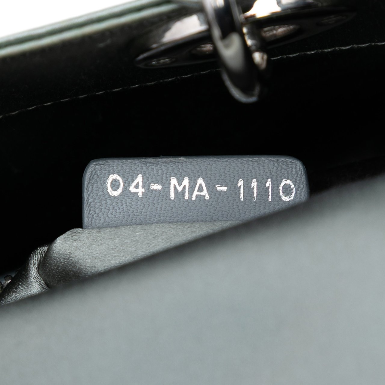 Dior Mini Satin Cannage Strass Crystal Embellished Lady Dior Grijs