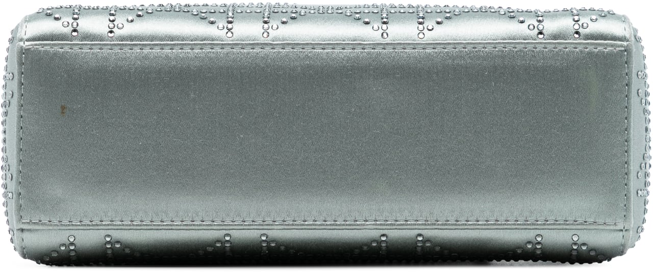 Dior Mini Satin Cannage Strass Crystal Embellished Lady Dior Grijs