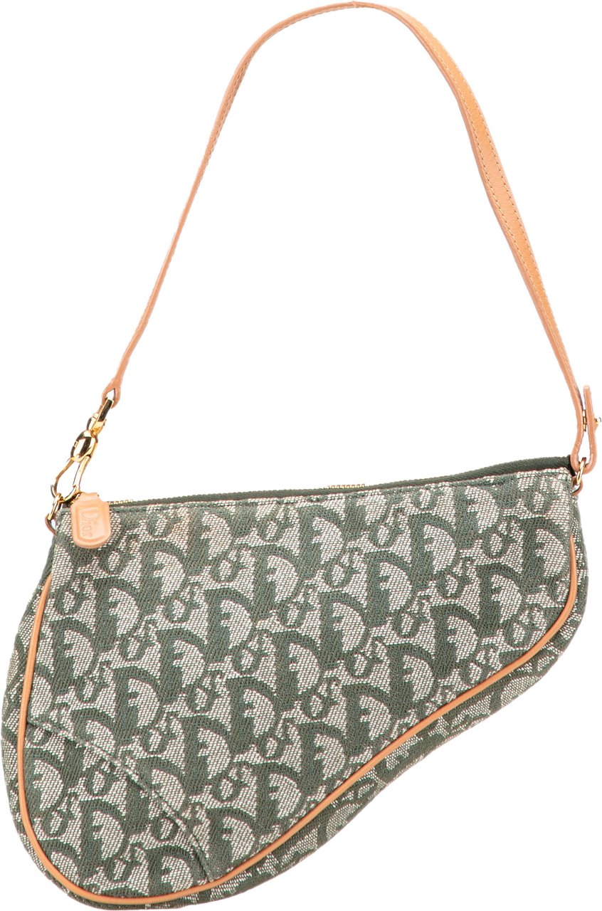 Dior Mini Diorissimo Canvas Saddle Pochette Groen