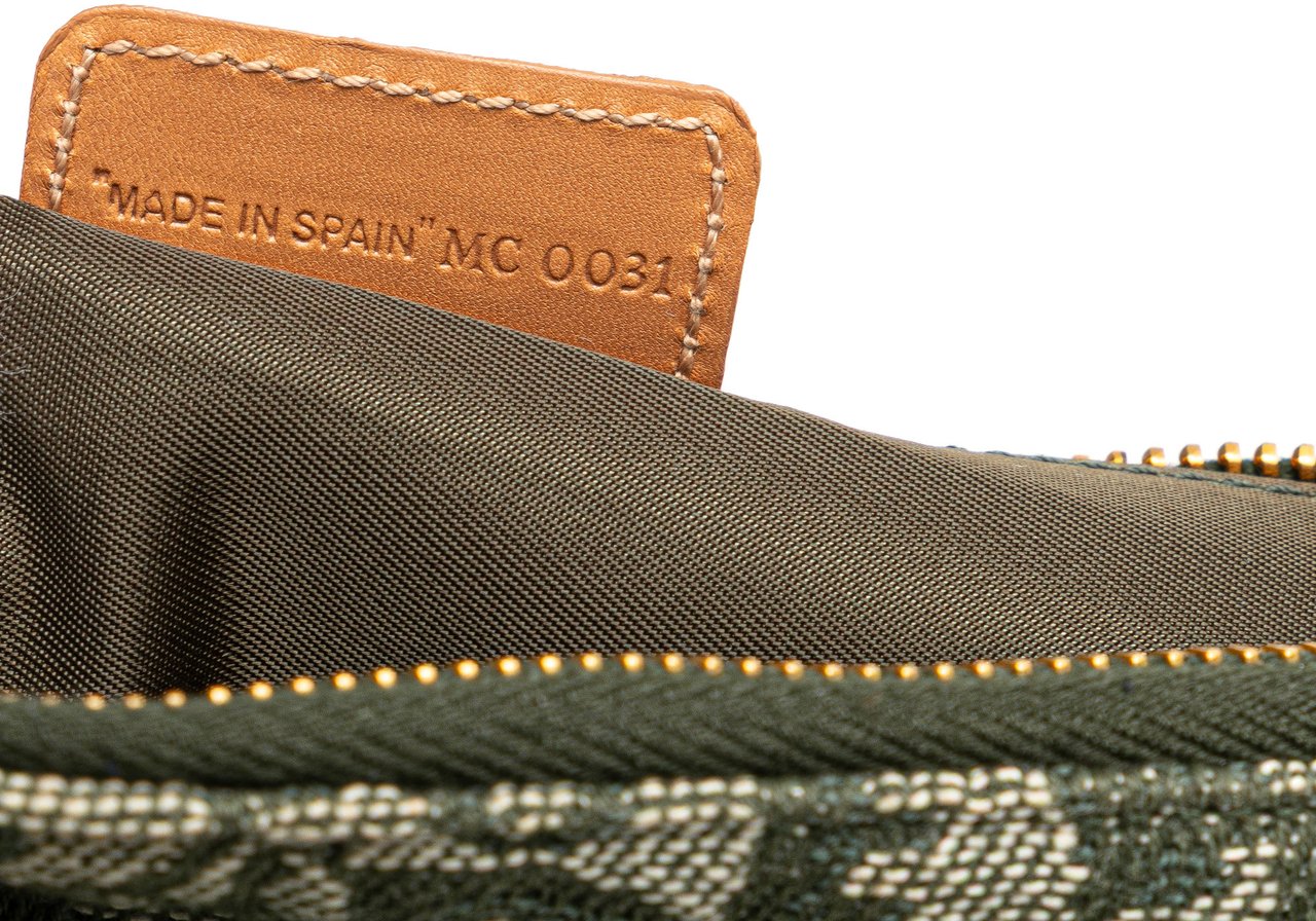 Dior Mini Diorissimo Canvas Saddle Pochette Groen