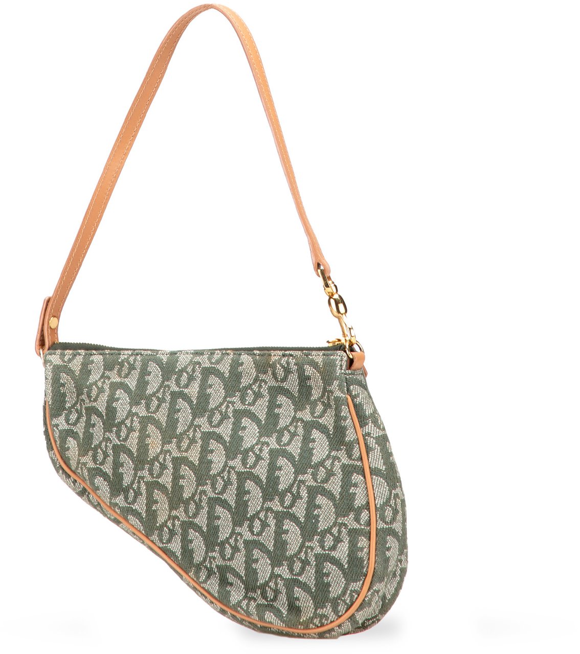 Dior Mini Diorissimo Canvas Saddle Pochette Groen