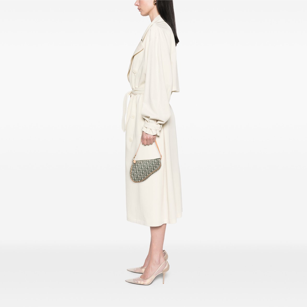 Dior Mini Diorissimo Canvas Saddle Pochette Groen