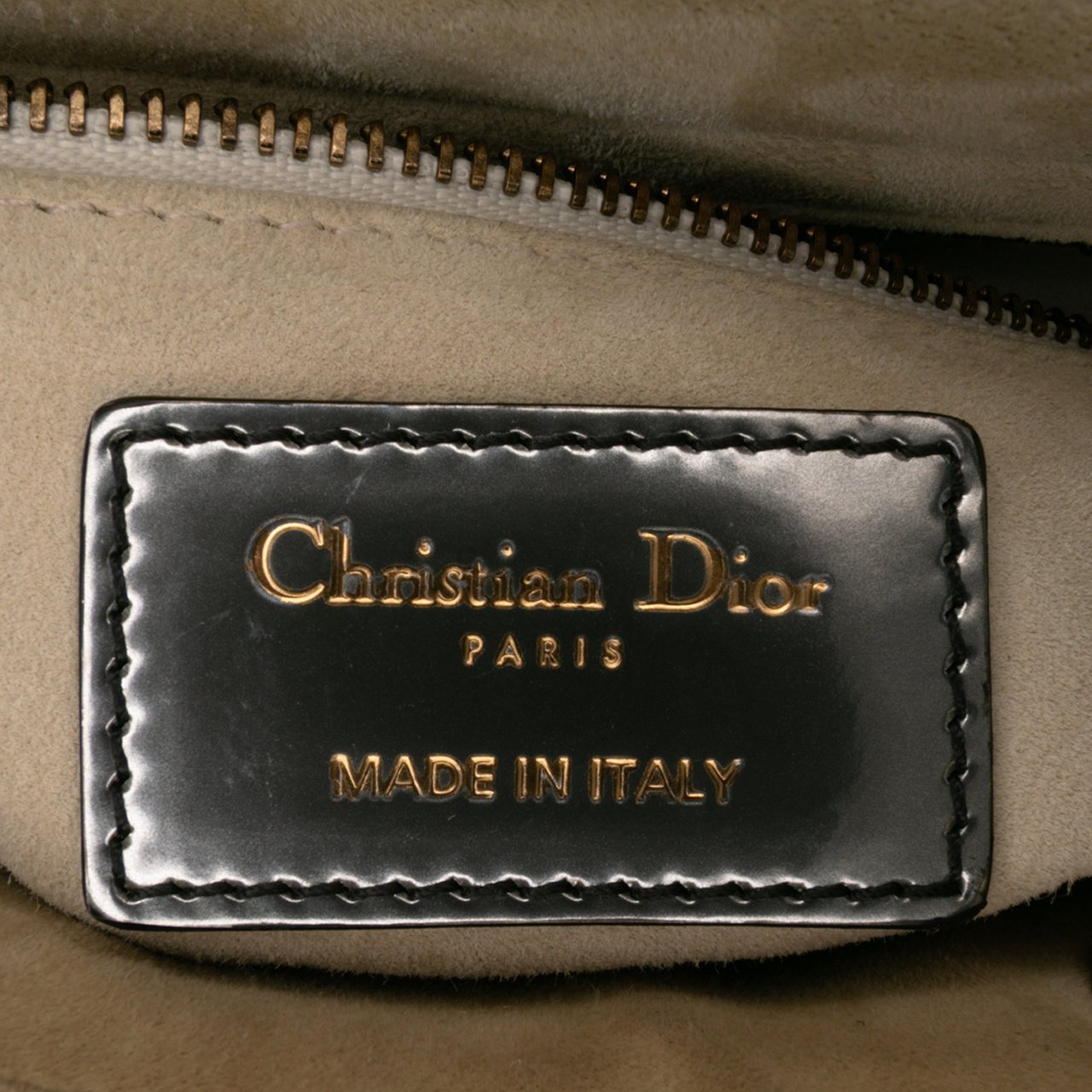 Dior Mini Metallic Glazed Calfskin Lady Dior Zilver