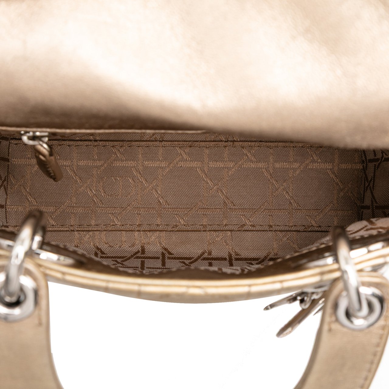 Dior Mini Metallic Lambskin Cannage Lady Dior Goud