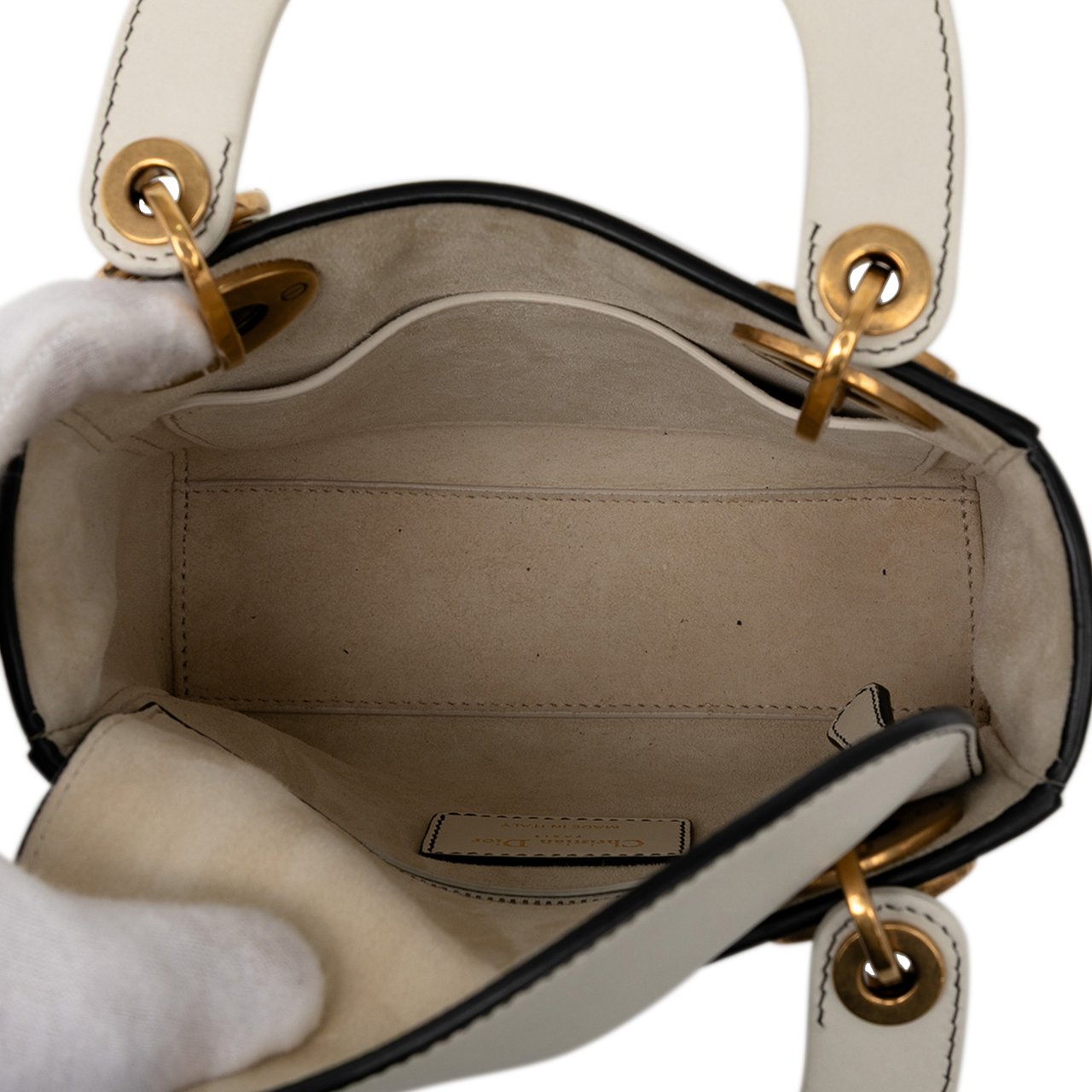 Dior Niki de Saint Phalle Mini Calfskin Lady Dior Wit