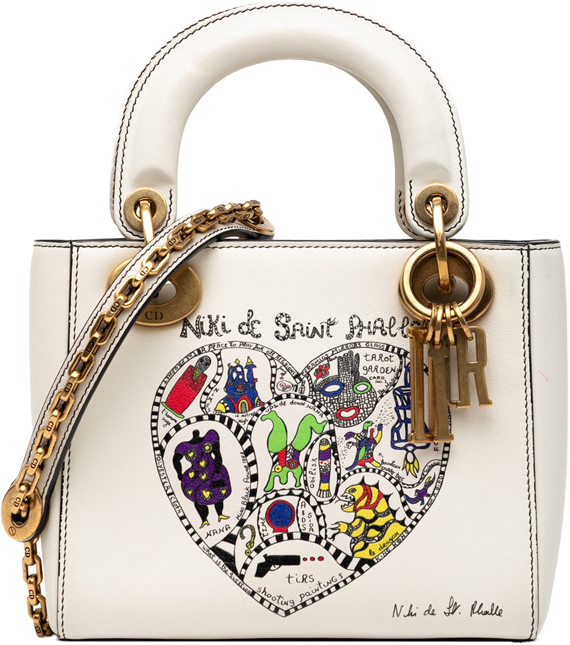 Dior Niki de Saint Phalle Mini Calfskin Lady Dior Wit