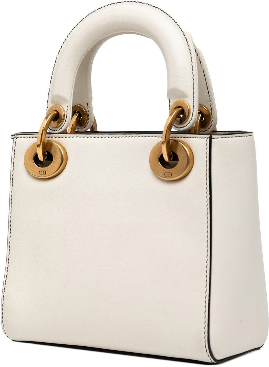 Dior Niki de Saint Phalle Mini Calfskin Lady Dior Wit
