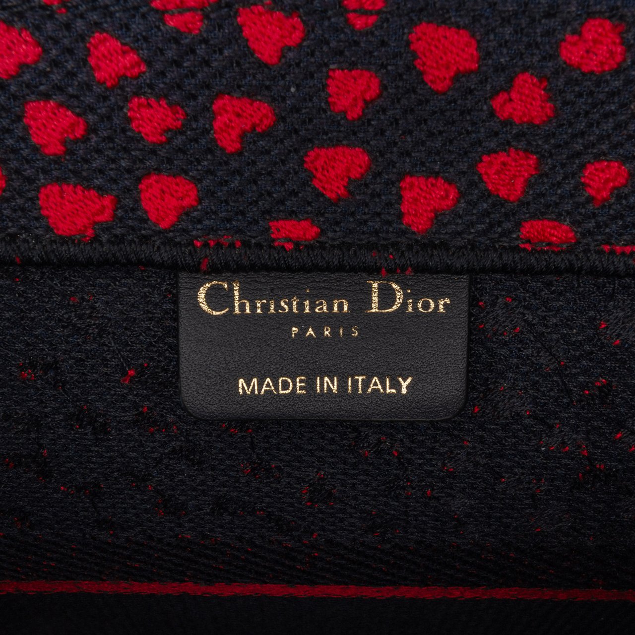 Dior Medium Canvas Pop Hearts I Love Paris Book Tote Rood