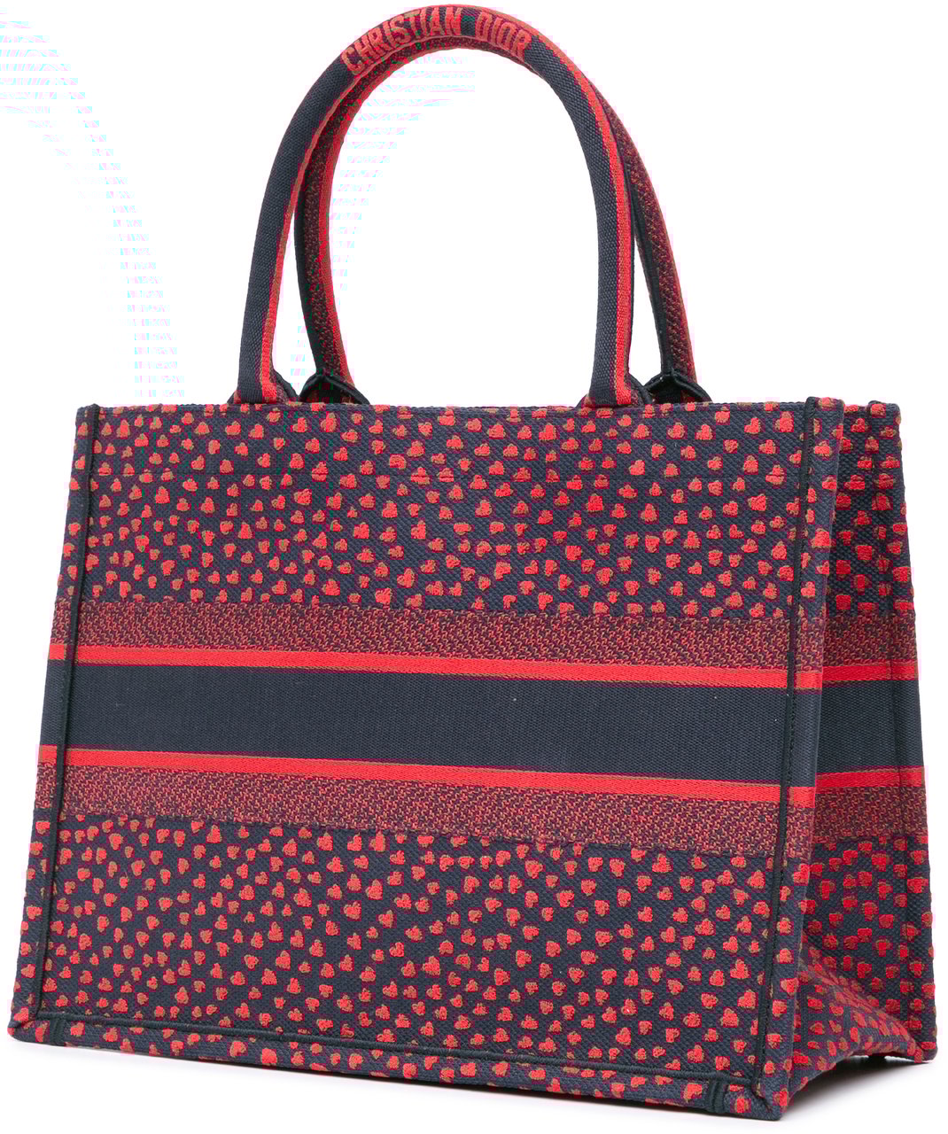 Dior Medium Canvas Pop Hearts I Love Paris Book Tote Rood
