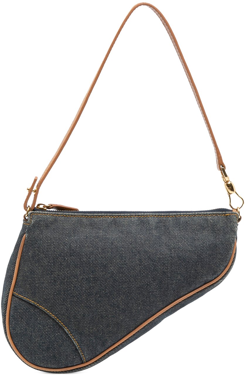 Dior Mini Denim Saddle Pochette Blauw