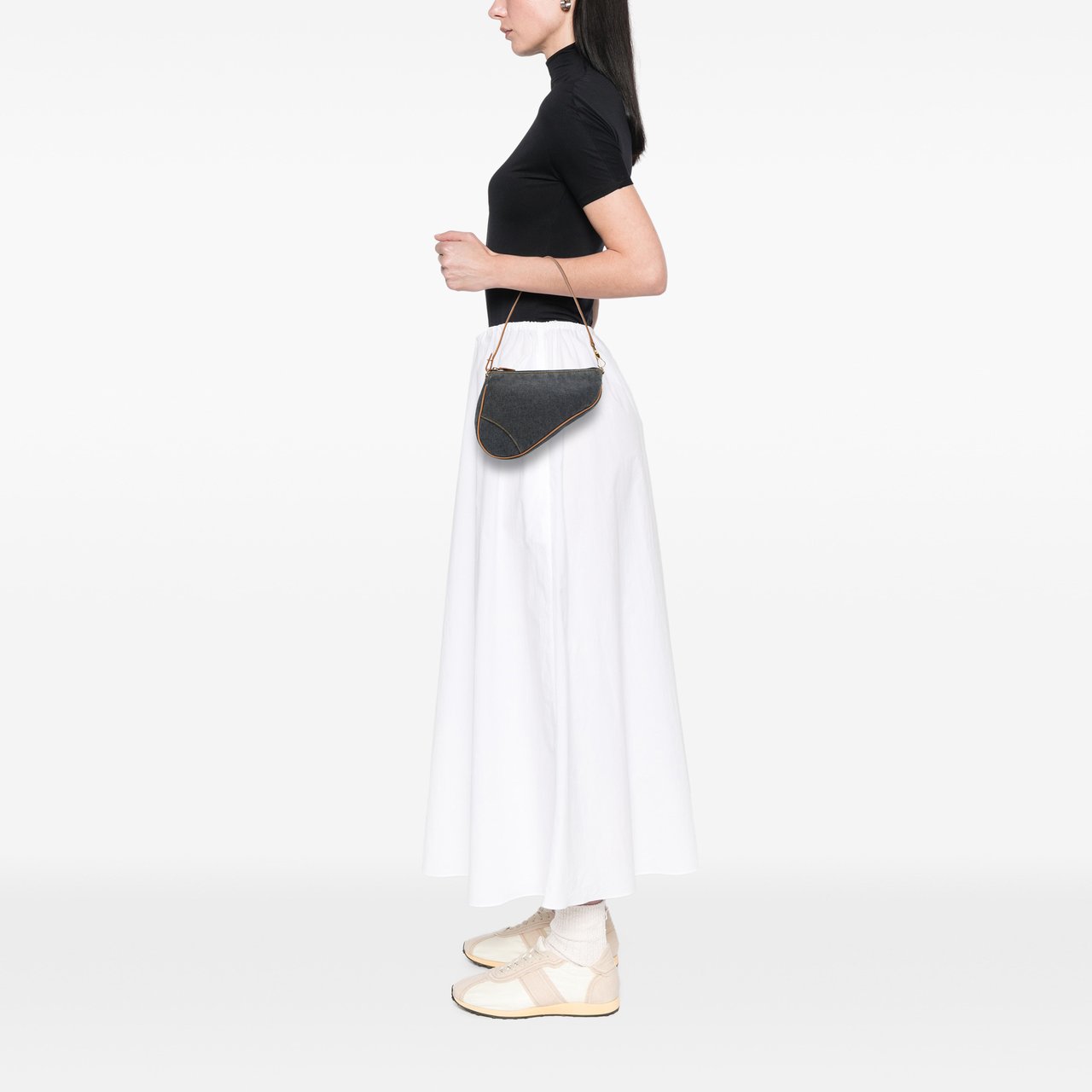 Dior Mini Denim Saddle Pochette Blauw