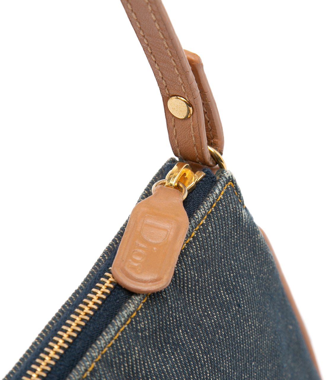 Dior Mini Denim Saddle Pochette Blauw