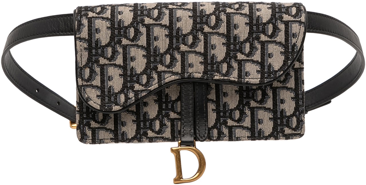 Dior Oblique Canvas Saddle Belt Bag Blauw