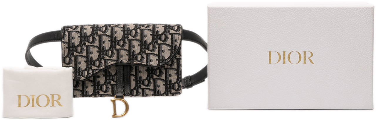 Dior Oblique Canvas Saddle Belt Bag Blauw