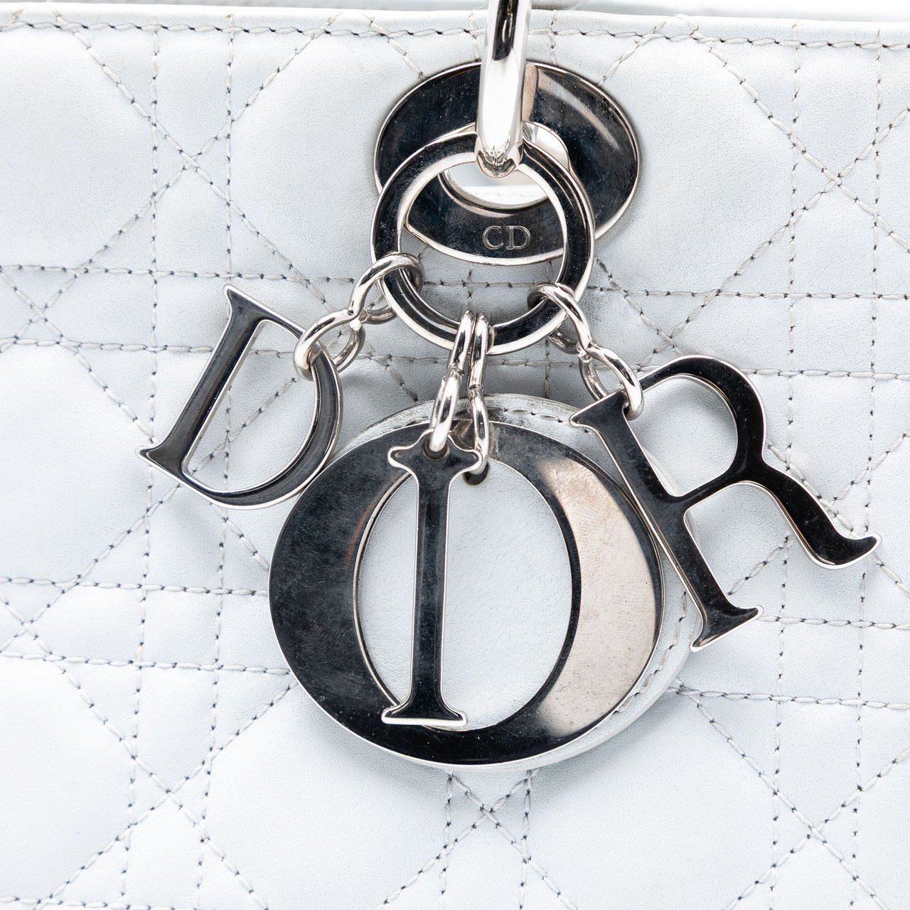 Dior Medium Lambskin Cannage Lady Dior Wit