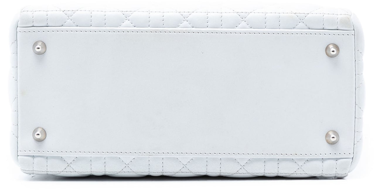 Dior Medium Lambskin Cannage Lady Dior Wit