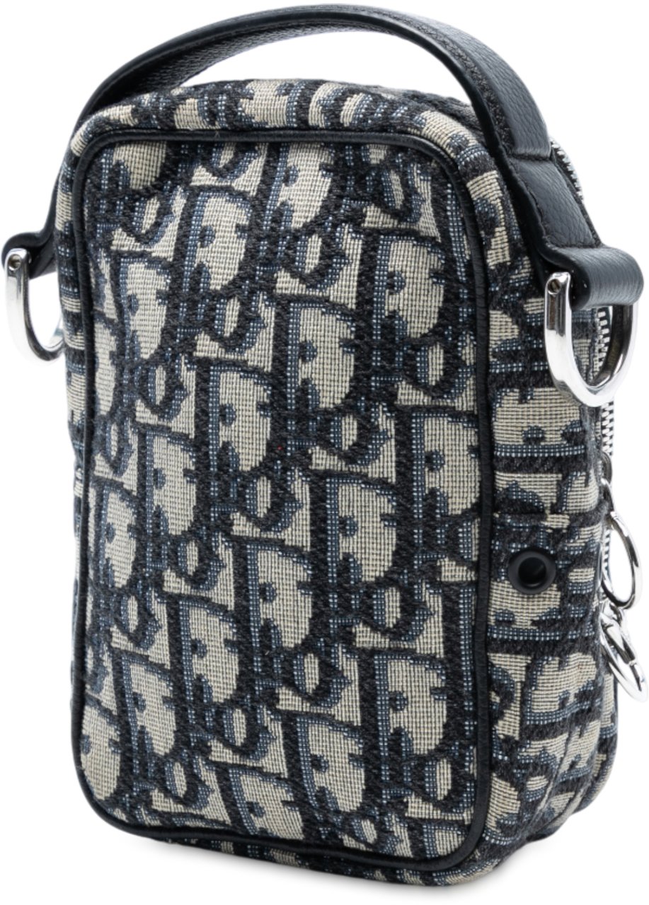 Dior Micro Oblique Canvas Rider Pouch Blauw