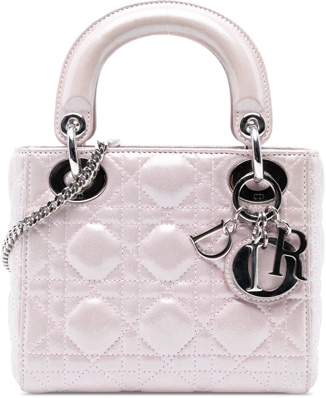 Dior Mini Iridescent Lambskin Cannage Lady Dior Roze