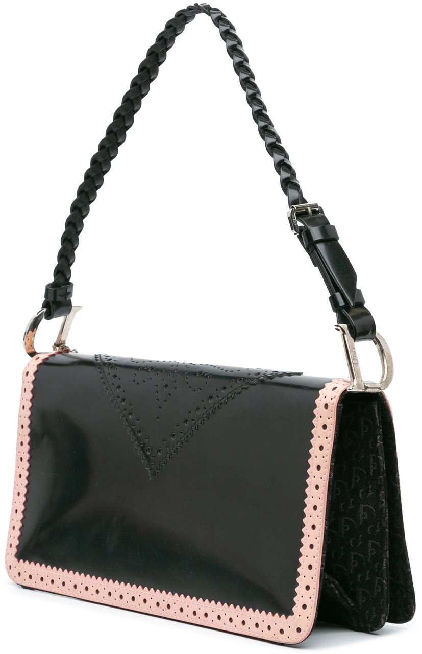Dior Leather D'Trick Brogue Spectator Bag Zwart