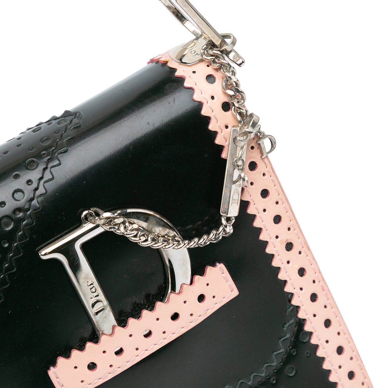 Dior Leather D'Trick Brogue Spectator Bag Zwart