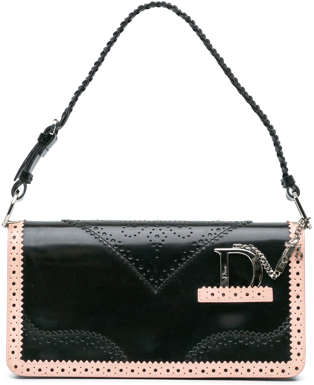 Dior Leather D'Trick Brogue Spectator Bag Zwart