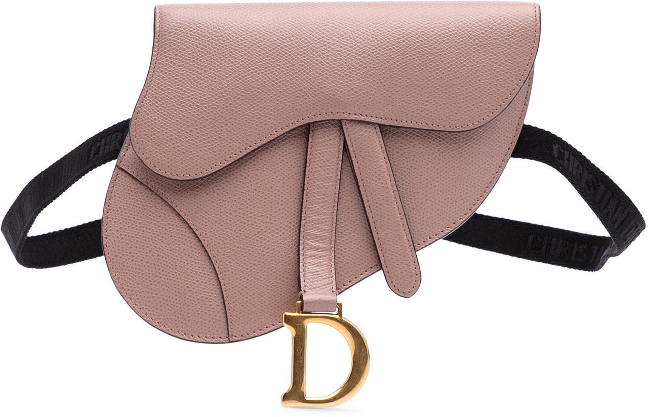 Dior Grained Calfskin Saddle Belt Bag Roze