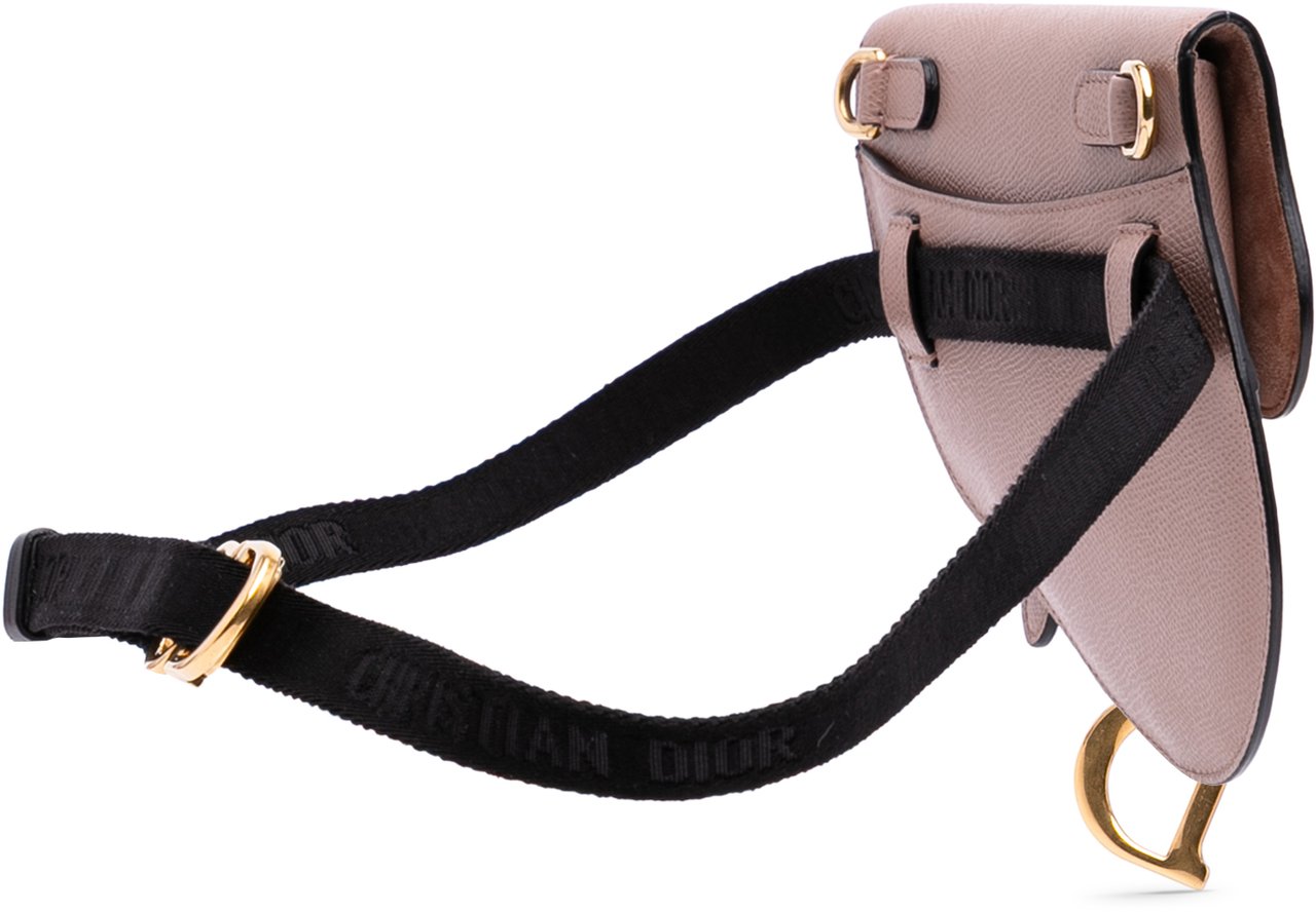 Dior Grained Calfskin Saddle Belt Bag Roze