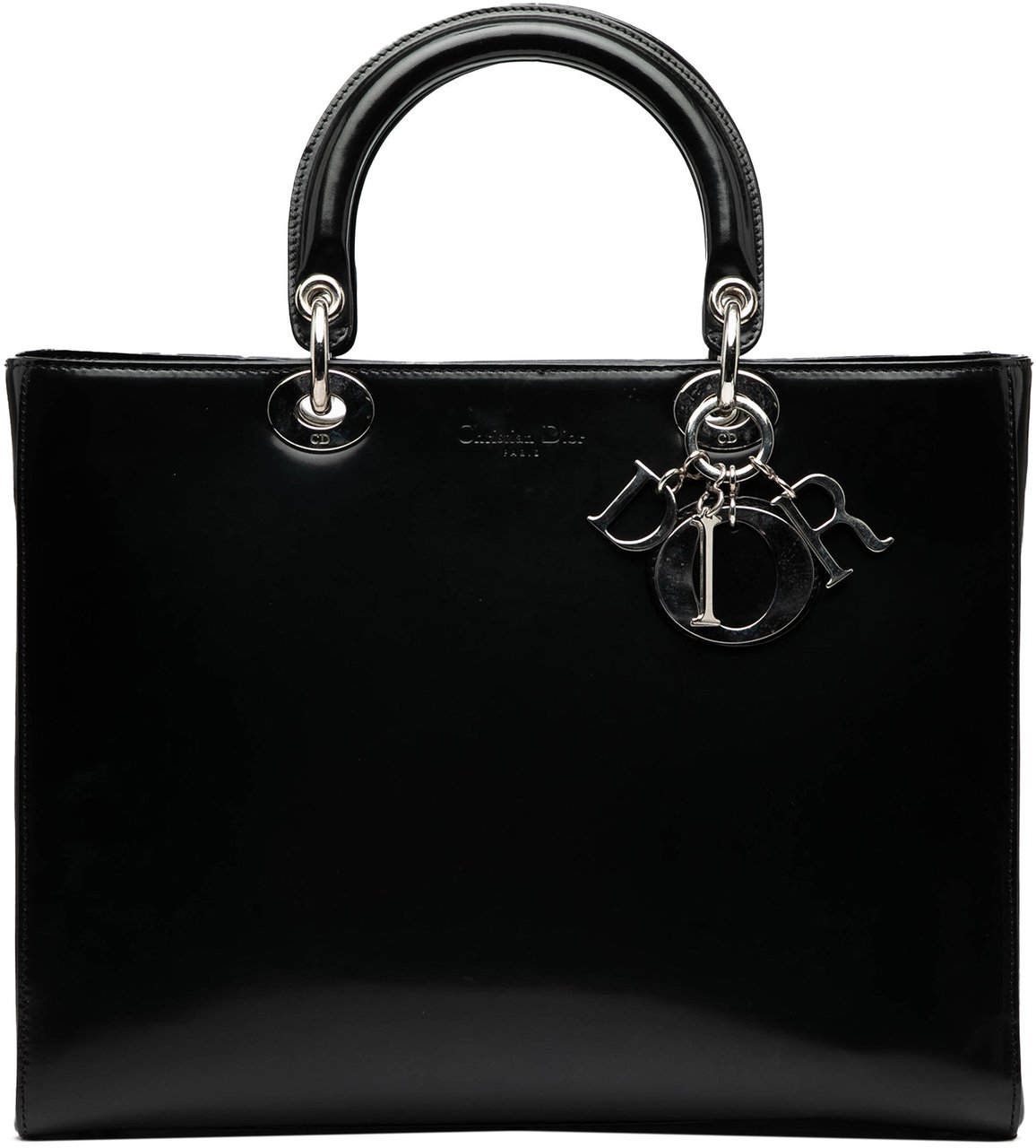 Dior Large Patent Lady Dior Zwart
