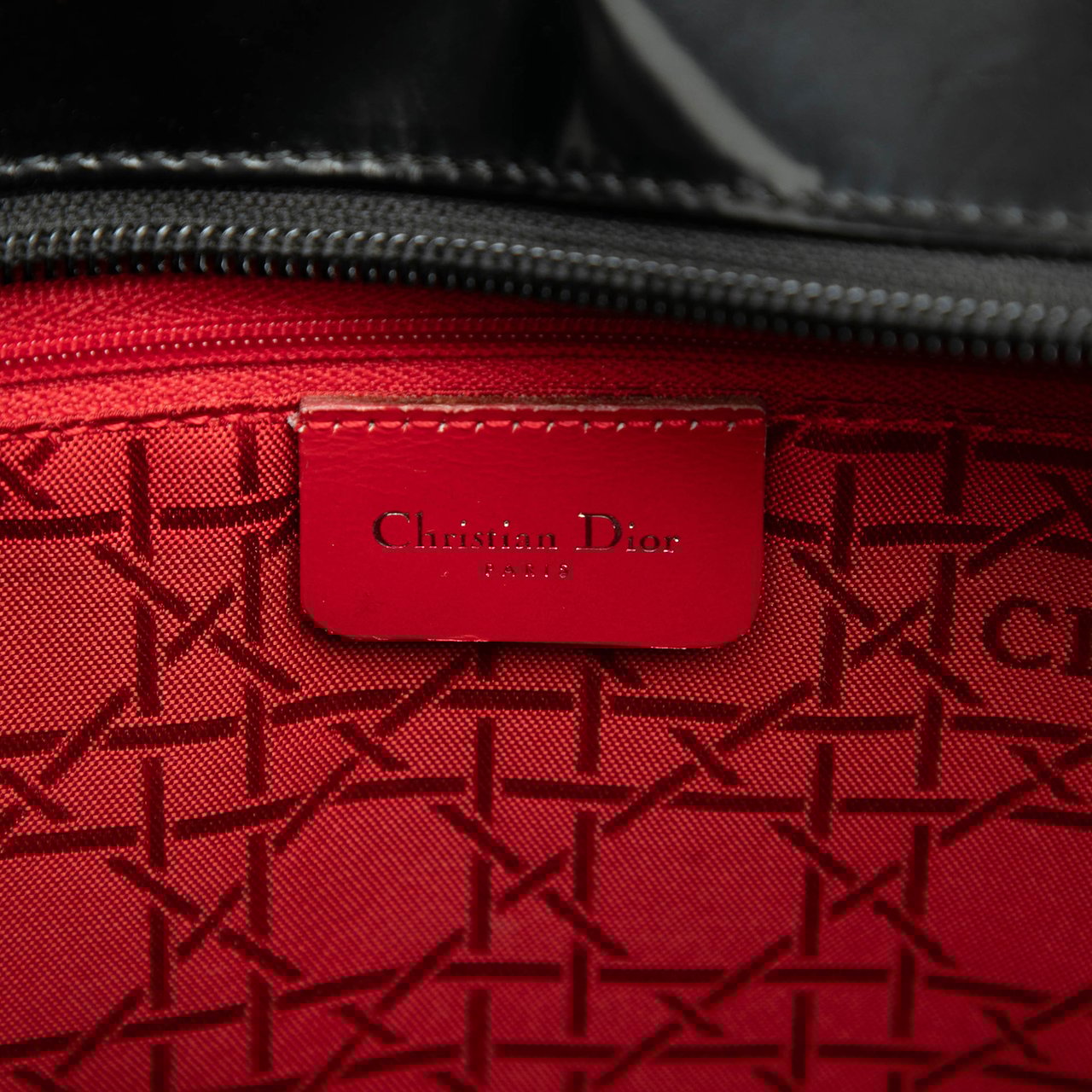 Dior Large Patent Lady Dior Zwart