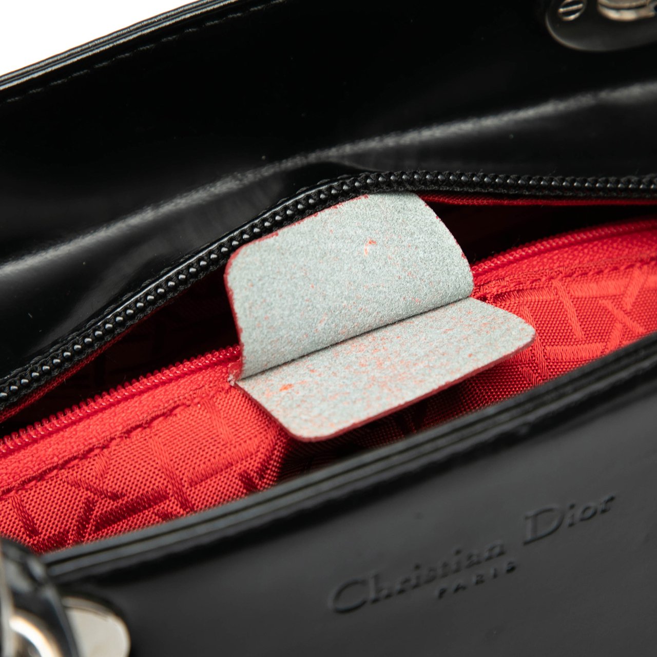 Dior Large Patent Lady Dior Zwart