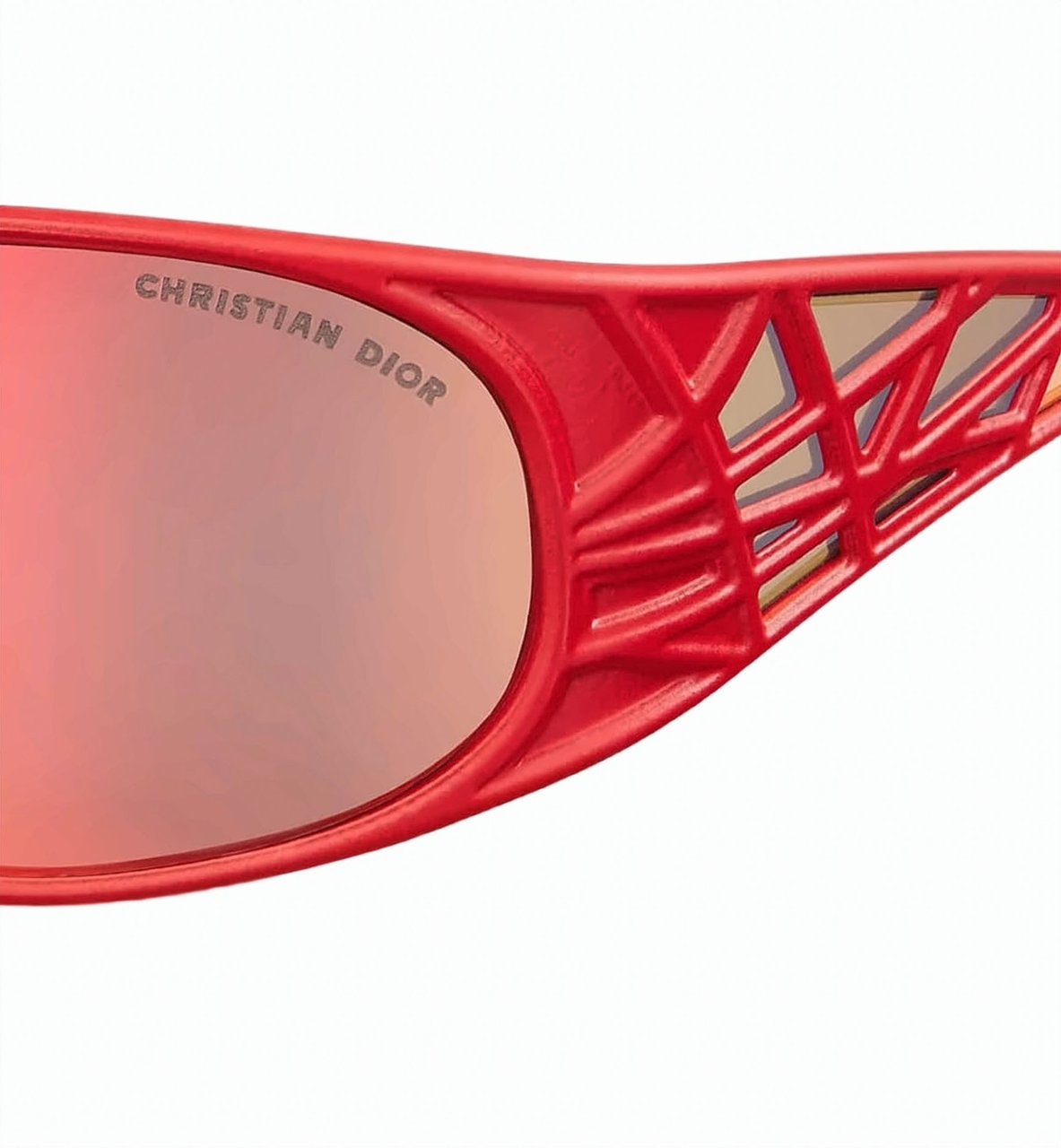Dior Red Futuristic Mirrored Gradient Lens Sunglasses Rood