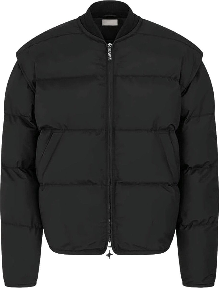 Dior Quilted Black Puffer Detachable Vest Jacket Zwart